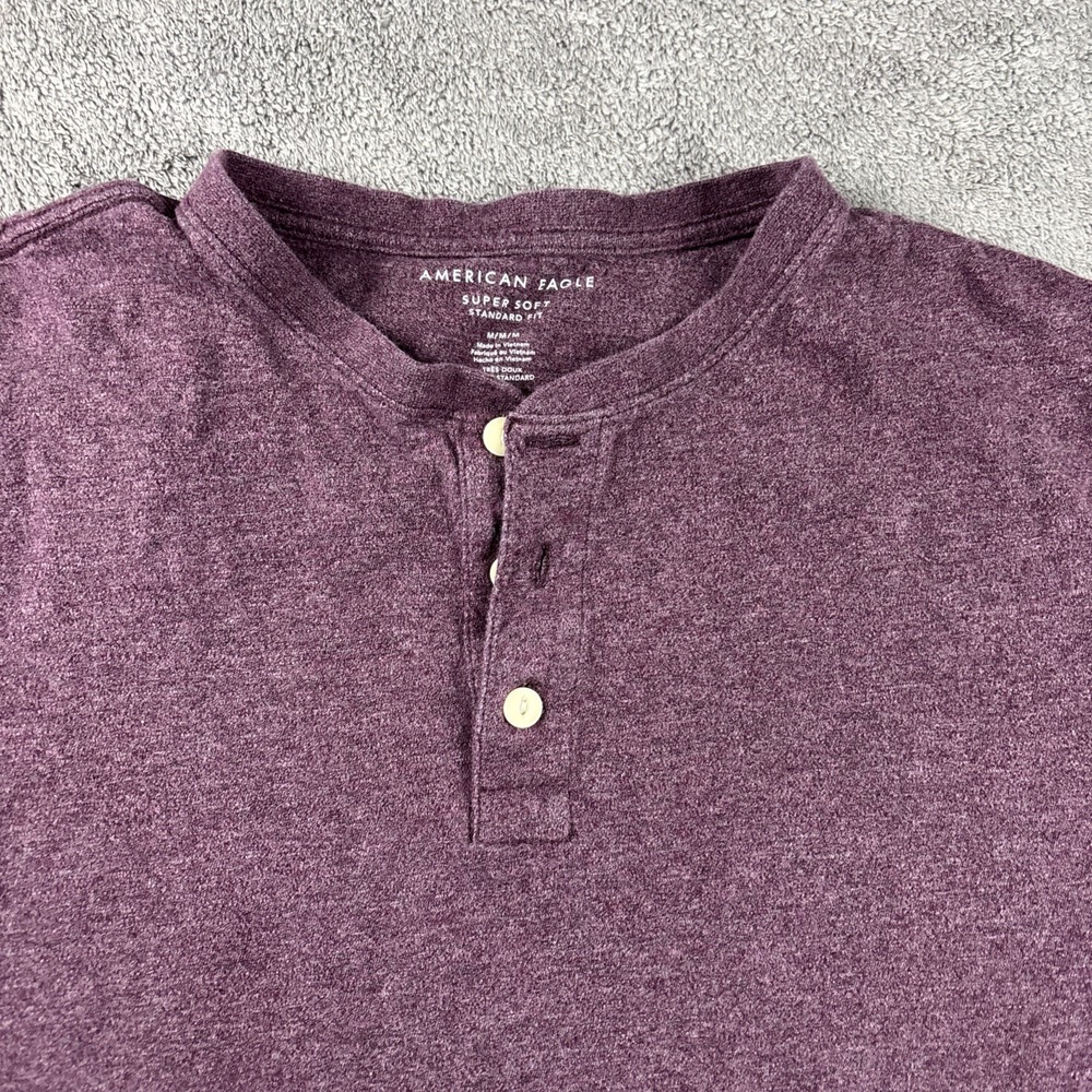 American Eagle Polo Shirt Mens‎ Medium Purple Super Soft Standard Fit - Picture 5 of 11